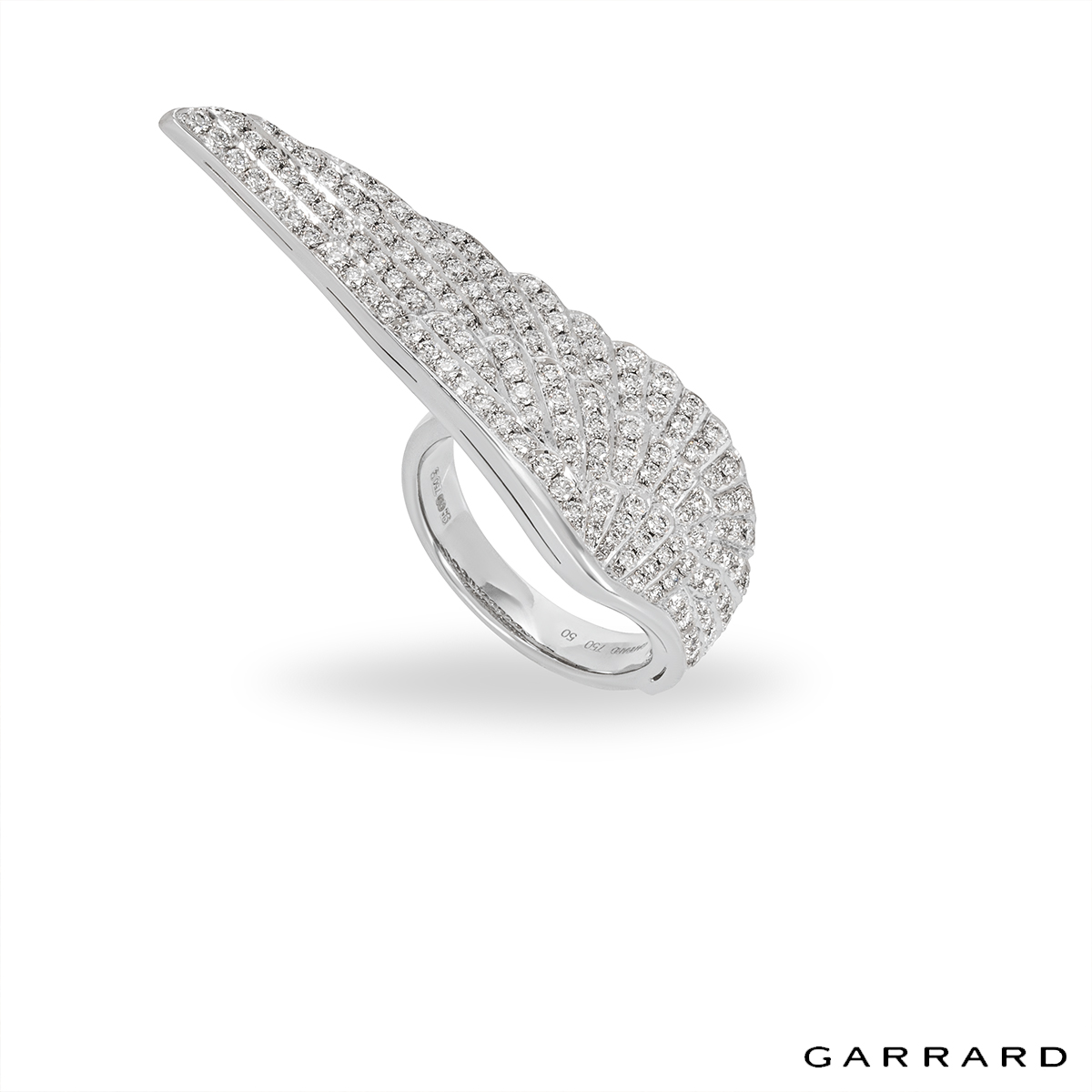 Garrard White Gold Wings Classic Large Diamond Ring